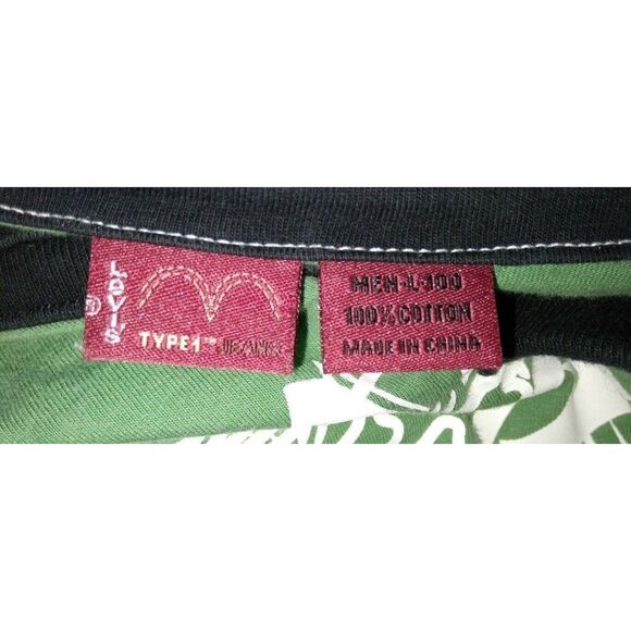 Levi's Men's "Type 1 tm Jeans" Long Sleeve T-Shirt Size Large Green - Picture 5 of 6